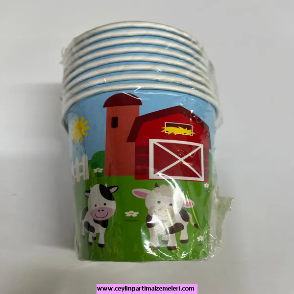 Çiftlik Hayvanları Temalı Karton Bardak